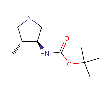 Molecular Structure of 319906-53-1 (Carbamic acid, [(3S,4R)-4-methyl-3-pyrrolidinyl]-, 1,1-dimethylethyl ester (9CI))