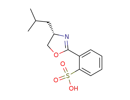 Molecular Structure of 832104-34-4 (Benzenesulfonic acid,
2-[(4S)-4,5-dihydro-4-(2-methylpropyl)-2-oxazolyl]-)