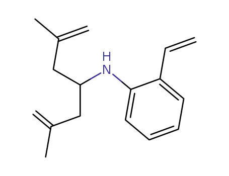 Molecular Structure of 632326-49-9 (Benzenamine, 2-ethenyl-N-[3-methyl-1-(2-methyl-2-propenyl)-3-butenyl]-)