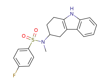 Molecular Structure of 844639-48-1 (Benzenesulfonamide,
4-fluoro-N-methyl-N-(2,3,4,9-tetrahydro-1H-carbazol-3-yl)-)