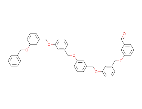 Molecular Structure of 670274-78-9 (Benzaldehyde,
3-[[3-[[3-[[3-[[3-(phenylmethoxy)phenyl]methoxy]phenyl]methoxy]phenyl]
methoxy]phenyl]methoxy]-)