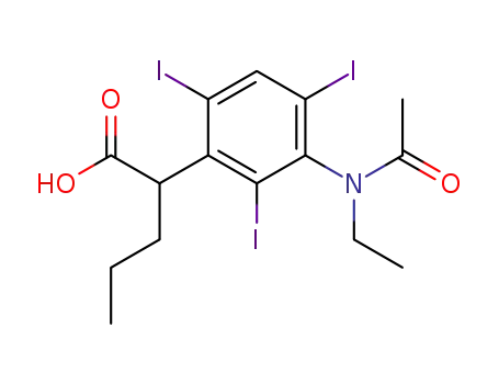 Molecular Structure of 23217-88-1 (2-[3-(N-Ethylacetylamino)-2,4,6-triiodophenyl]valeric acid)