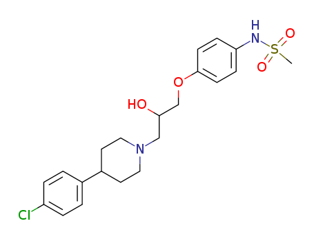 Molecular Structure of 133229-26-2 (Methanesulfonamide,
N-[4-[3-[4-(4-chlorophenyl)-1-piperidinyl]-2-hydroxypropoxy]phenyl]-)