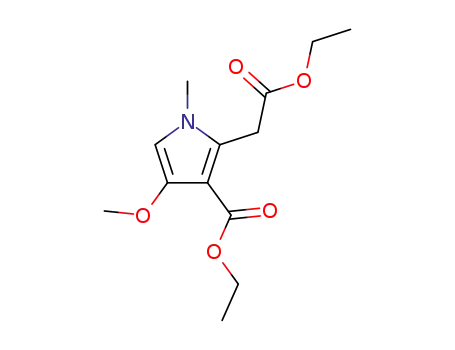 Molecular Structure of 86186-89-2 (1H-Pyrrole-2-acetic acid, 3-(ethoxycarbonyl)-4-methoxy-1-methyl-, ethyl
ester)