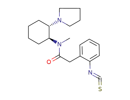Molecular Structure of 118243-28-0 (2-isothiocyanato-N-methyl-N-(2-(1-pyrrolidinyl)cyclohexyl)benzeneacetamide)