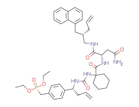 {4-[(R)-1-(3-{1-[(S)-2-Carbamoyl-1-((S)-2-naphthalen-1-ylmethyl-pent-4-enylcarbamoyl)-ethylcarbamoyl]-cyclohexyl}-ureido)-but-3-enyl]-benzyl}-phosphonic acid diethyl ester
