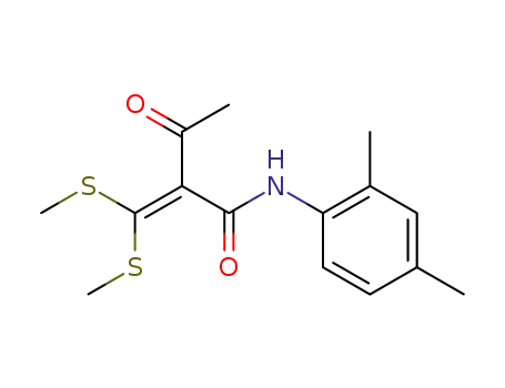 Molecular Structure of 146140-55-8 (Butanamide,
2-[bis(methylthio)methylene]-N-(2,4-dimethylphenyl)-3-oxo-)