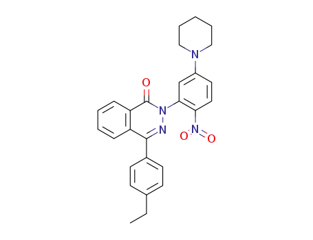 Molecular Structure of 347315-89-3 (2-(2-nitro-5-piperidinophenyl)-4-(4-ethylphenyl)-1,2-dihydro-1-phthalazinone)