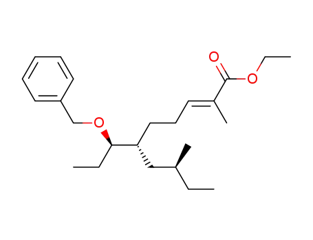 2-Decenoic acid, 2,8-dimethyl-6-[(1R)-1-(phenylmethoxy)propyl]-, ethyl
ester, (2E,6R,8S)-