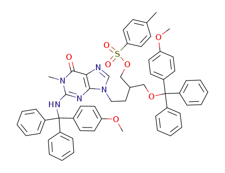 N<sup>1</sup>-methyl-N<sup>2</sup>-(p-anisyldiphenylmethyl)-9-[(4-(p-toluenesulfonyloxy))-3-p-anisyldiphenylmethoxy-methylbutyl]guanine