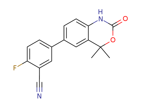 5-(4,4-DIMETHYL-2-OXO-2,4-DIHYDRO-1H-BENZO[D][1,3]OXAZIN-6-YL)-2-FLUOROBENZONITRILE