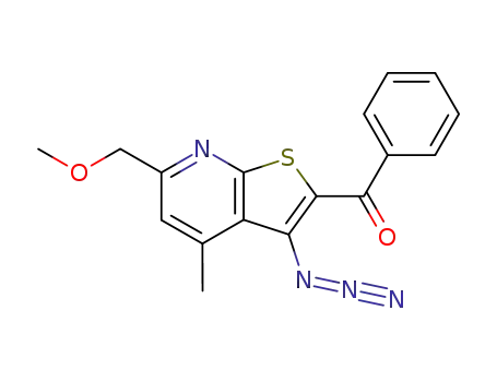 Molecular Structure of 835626-20-5 (Methanone,
[3-azido-6-(methoxymethyl)-4-methylthieno[2,3-b]pyridin-2-yl]phenyl-)