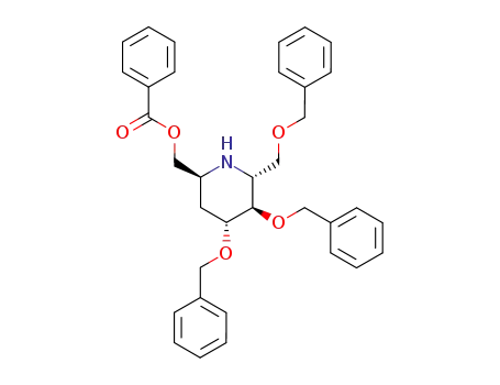 2-Piperidinemethanol,
4,5-bis(phenylmethoxy)-6-[(phenylmethoxy)methyl]-, benzoate (ester),
(2S,4R,5R,6R)-