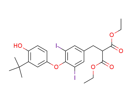 4-<3-tert.-Butyl-4-hydroxy-phenoxy>-3,5-diiod-benzylmalonsaeure-diethylester