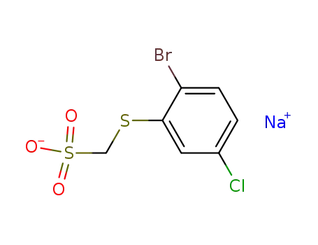 Molecular Structure of 54403-54-2 (Methanesulfonic acid, [(2-bromo-5-chlorophenyl)thio]-, sodium salt)