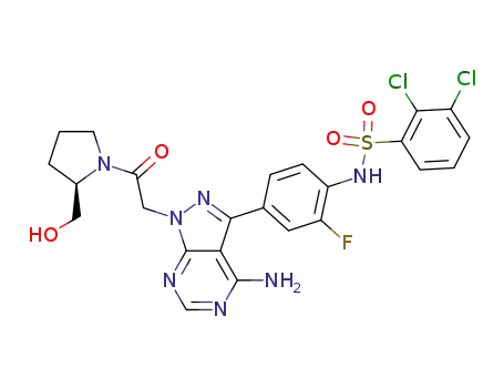 N<sub>1</sub>-[4-(4-amino-1-{2-[(2R)-2-(hydroxymethyl)tetrahydro-1H-1-pyrrolyl]-2-oxoethyl}-1H-pyrazolo[3,4-d]pyrimidin-3-yl)-2-fluorophenyl]-2,3-dichloro-1-benzenesulfonamide
