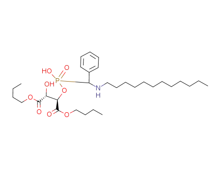 Molecular Structure of 651320-50-2 (Butanedioic acid,
2-[[[(dodecylamino)phenylmethyl]hydroxyphosphinyl]oxy]-3-hydroxy-,
dibutyl ester, (2R,3R)-)