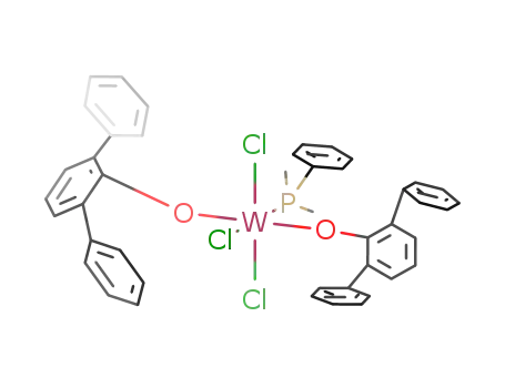 Molecular Structure of 115364-16-4 (Tungsten,
trichloro(dimethylphenylphosphine)bis([1,1':3',1''-terphenyl]-2'-olato)-)