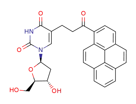 Molecular Structure of 796875-92-8 (Uridine, 2'-deoxy-5-[3-oxo-3-(1-pyrenyl)propyl]-)
