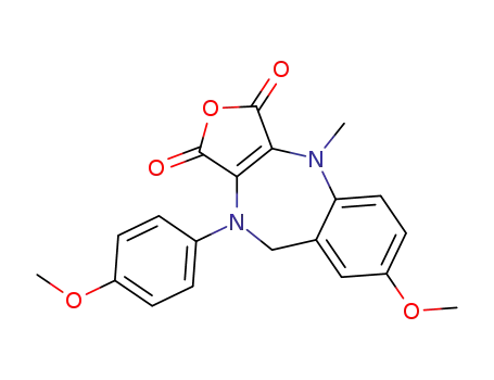 Molecular Structure of 643735-25-5 (7-METHOXY-10-(4-METHOXY-PHENYL)-4-METHYL-9,10-DIHYDRO-4H-2-OXA-4,10-DIAZA-BENZO[F]AZULENE-1,3-DIONE)