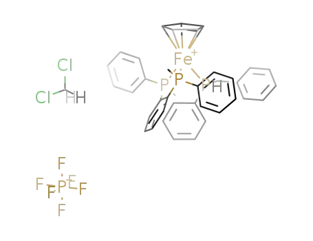 {(R*,R*),(S*)}-(+/-)-(benzylphenylphosphine)(η5-cyclopentadienyl){1,2-phenylenebis(methylphenylphosphine)}iron(II) hexafluorophosphate