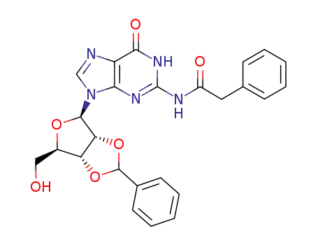 9-(2',3'-O-benzylidene-β-D-ribofuranosyl)-2-N-(phenylacetyl)-guanine