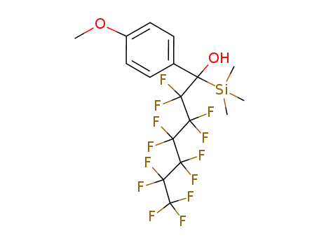 Molecular Structure of 144968-96-7 (2,2,3,3,4,4,5,5,6,6,7,7,7-Tridecafluoro-1-(4-methoxy-phenyl)-1-trimethylsilanyl-heptan-1-ol)