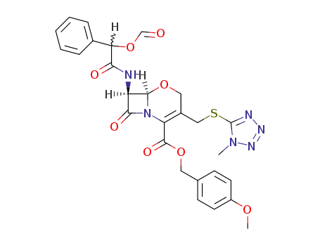 (6<i>R</i>)-7<i>t</i>-((Ξ)-2-formyloxy-2-phenyl-acetylamino)-3-(1-methyl-1<i>H</i>-tetrazol-5-ylsulfanylmethyl)-8-oxo-(6<i>r</i><i>H</i>)-5-oxa-1-aza-bicyclo[4.2.0]oct-2-ene-2-carboxylic acid 4-methoxy-benzyl ester