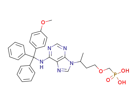 (+/-)-9-[(1-methyl)(3-phosphonomethoxy)propyl]-N<sup>6</sup>-(4-monomethoxytrityl)-adenine