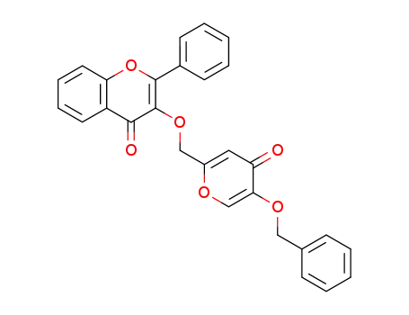 Molecular Structure of 586345-74-6 (4H-1-Benzopyran-4-one,
3-[[4-oxo-5-(phenylmethoxy)-4H-pyran-2-yl]methoxy]-2-phenyl-)