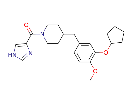 Molecular Structure of 204700-24-3 (4-(3-Cyclopentyloxy-4-methoxybenzyl)-1-(imidazol-4-ylcarbonyl)piperidine)