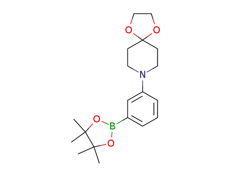 Molecular Structure of 862261-25-4 (1,4-Dioxa-8-azaspiro[4.5]decane, 8-[3-(4,4,5,5-tetramethyl-1,3,2-dioxaborolan-2-yl)phenyl]-)