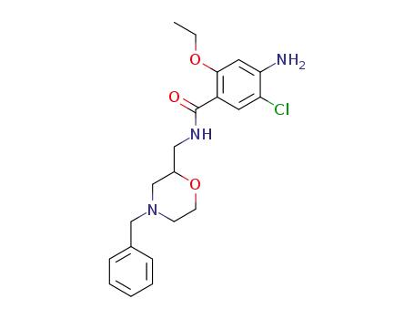 Molecular Structure of 112885-33-3 (4-amino-N-((4-benzyl-2-morpholinyl)-methyl)-5-chloro-2-ethoxybenzamide)