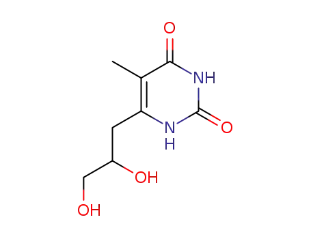 Molecular Structure of 820966-05-0 (2,4(1H,3H)-Pyrimidinedione,6-(2,3-dihydroxypropyl)-5-methyl-(9CI))