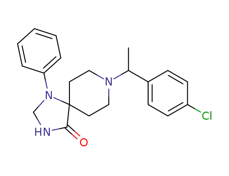 Molecular Structure of 3222-88-6 (1,3,8-Triazaspiro[4.5]decan-4-one,8-[1-(4-chlorophenyl)ethyl]-1-phenyl-)