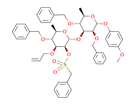 4-methoxyphenyl 3-O-allyl-2-O-benzylsulfonyl-4-O-benzyl-α-D-rhamnopyranosyl-(1->3)-2,4-di-O-benzyl-α-D-rhamnopyranoside