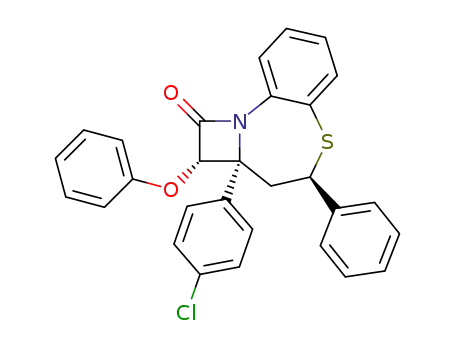 Molecular Structure of 1371262-47-3 (2a-(4-chlorophenyl)-2-phenoxy-4-phenyl-2,2a,3,4-tetrahydro-1H-azeto[2,1-d][1,5]benzothiazepin-1-one)