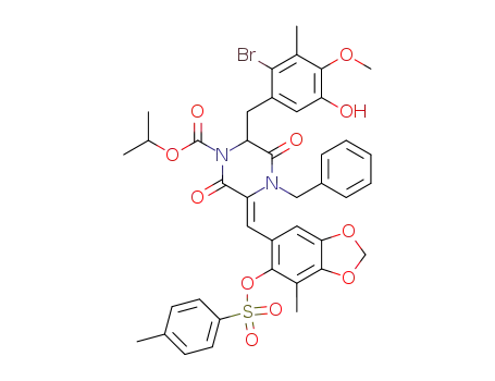 (Z)-1-isopropyloxycarbonyl-6-(2-bromo-4-methoxy-5-hydroxy-3-methylphenylmethyl)-3-[3-methyl-2-(4-methylbenzenesulfoxy)-4,5-methylenedioxyphenylidene]-4-phenylmethylpiperazine-2,5-dione