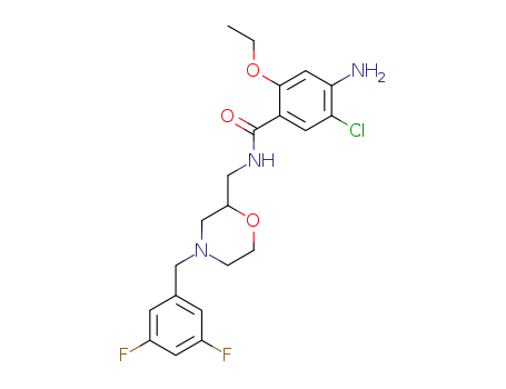 Molecular Structure of 131322-33-3 (4-Amino-5-chloro-N-[4-(3,5-difluoro-benzyl)-morpholin-2-ylmethyl]-2-ethoxy-benzamide)