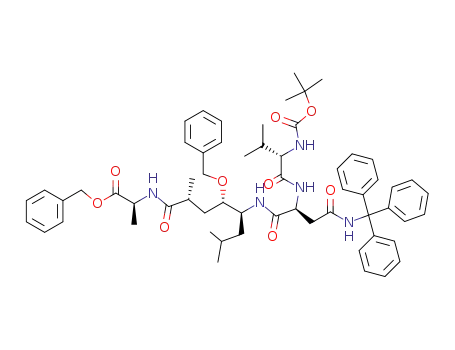 (S)-2-{(2R,4S,5S)-4-Benzyloxy-5-[(S)-2-((S)-2-tert-butoxycarbonylamino-3-methyl-butyrylamino)-3-(trityl-carbamoyl)-propionylamino]-2,7-dimethyl-octanoylamino}-propionic acid benzyl ester