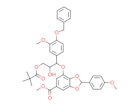 methyl 7-[1-(3-methoxy-4-benzyloxyphenyl)-3-pivaloyloxy-2-hydroxypropyloxy]-2-(4-methoxyphenyl)-1,3-benzodioxole-5-carboxylate