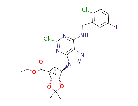 (1'S,2'R,3'S,4'R,5'S)-4'-[6-(2-chloro-5-iodobenzylamino)-2-chloropurin-9-yl]-2',3'-O-isopropylidenebicyclo[3.1.0]haxane-1'-carboxylic acid ethyl ester