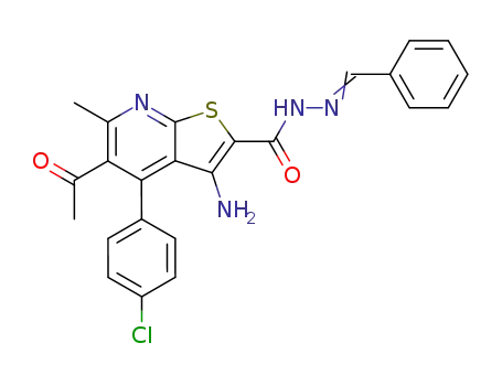 5-Acetyl-3-amino-4-(4-chloro-phenyl)-6-methyl-thieno[2,3-b]pyridine-2-carboxylic acid [1-phenyl-meth-(E)-ylidene]-hydrazide