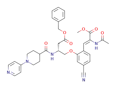 methyl 2-acetamido-3-[2-[(R)-2-[1-(4-pyridyl)piperidine-4-carbonyl]amino-3-benzyloxycarbonylpropoxy]-4-cyanophenyl]acrylate
