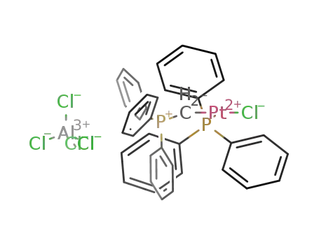 [((C<sub>6</sub>H<sub>5</sub>)3PCH<sub>2</sub>)((C<sub>6</sub>H<sub>5</sub>)3P)PtCl]<sup>(1+)</sup>*[AlCl<sub>4</sub>]<sup>(1-)</sup>=[((C<sub>6</sub>H<sub>5</sub>)3PCH<sub>2</sub>)((C<sub>6</sub>H<sub>5</sub>)3P)PtCl][AlCl<sub>4</sub>]