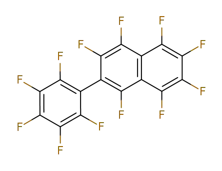 Molecular Structure of 57020-28-7 (Naphthalene, 1,2,3,4,5,6,8-heptafluoro-7-(pentafluorophenyl)-)