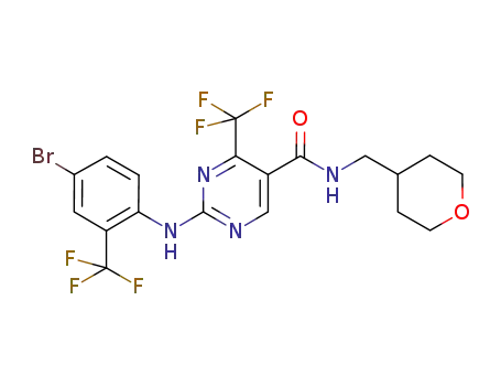 5-Pyrimidinecarboxamide,
2-[[4-bromo-2-(trifluoromethyl)phenyl]amino]-N-[(tetrahydro-2H-pyran-4-
yl)methyl]-4-(trifluoromethyl)-