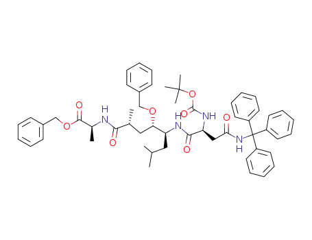 (S)-2-{(2R,4S,5S)-4-Benzyloxy-5-[(S)-2-tert-butoxycarbonylamino-3-(trityl-carbamoyl)-propionylamino]-2,7-dimethyl-octanoylamino}-propionic acid benzyl ester