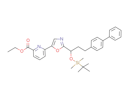 ethyl 6-(2-(3-(biphenyl-4-yl)-1-(tert-butyldimethylsilyloxy)propyl)oxazol-5-yl)pyridine-2-carboxylate
