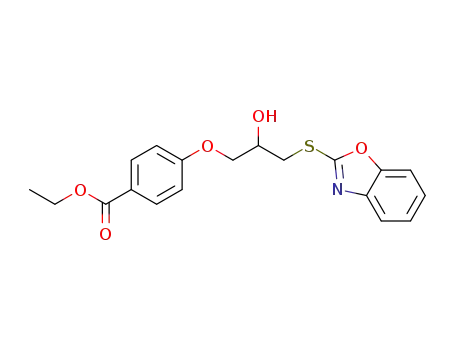 Molecular Structure of 147538-77-0 (2-[3-[(p-ethyloxycarbonyl)-phenoxy]-2-hydroxy-propylthio]-benzoxazole)